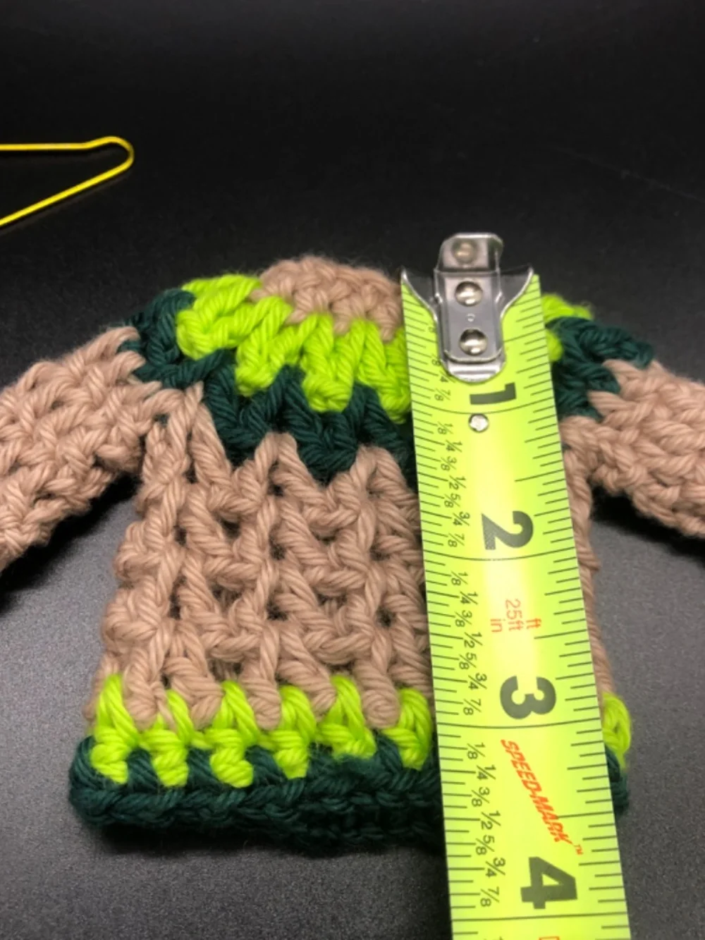 Mini Crochet Sweater Ornament, Gift Tag, Bag Accessory
